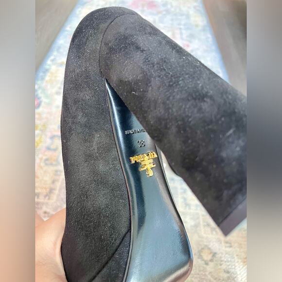 Prada Calzature Donna Camoscio Suede Heels Sz 38 8 - Picture 7 of 10